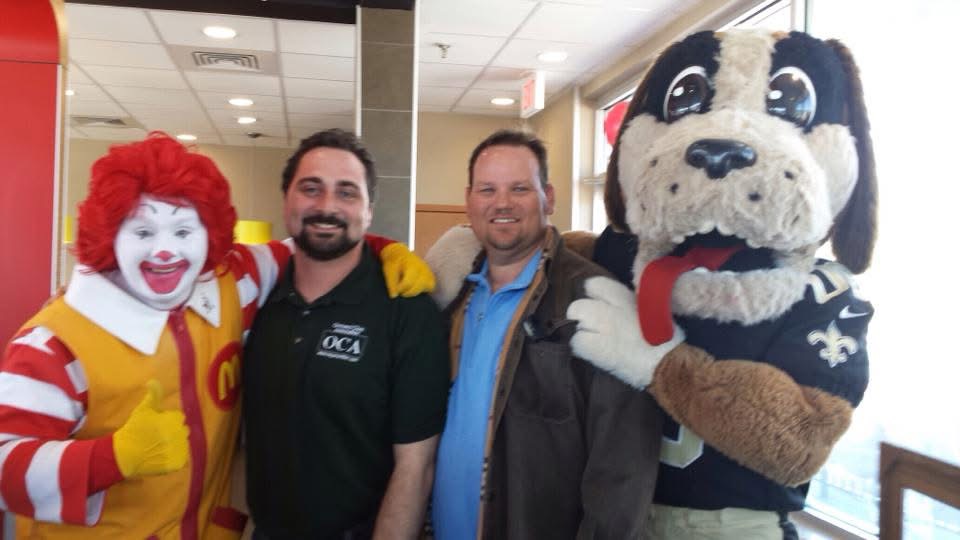 Webb with Karl Lirette at the Ribbon Cutting at McDonalds in Destrehan